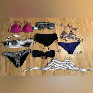 H&M Vibrant Mix & Match Women's Bikini Collection- 6 tops/3 bottoms- all size 12